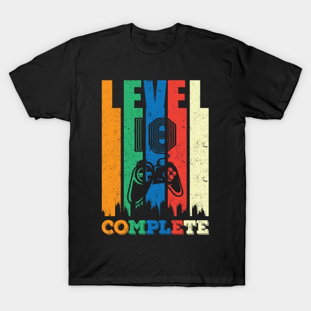 18th Birthday Level 18 Complete Gamer Gift T-Shirt by SinBle